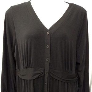 Lane Bryant Black Dress 22/24W Cute Bow Like Waist Front Back LBD Below Knee